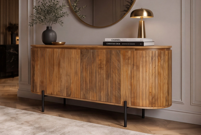 Bufet GATSBY 160 cm, stil retro, lemn de mango natural [5]