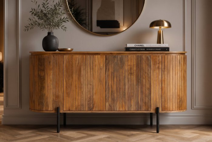 Bufet GATSBY 160 cm, stil retro, lemn de mango natural [4]