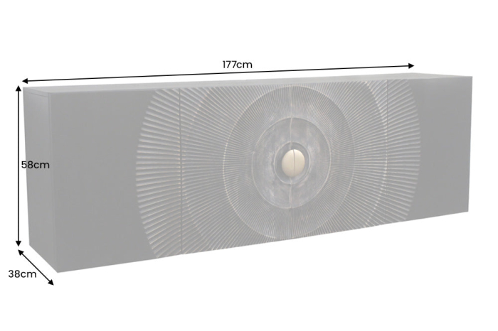 Bufet GOLDEN SUNSET suspendat din lemn de mango negru, 180 cm [9]