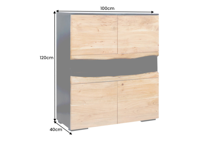 Bufet GRAND ACACIA 120 cm din lemn de salcâm cu margini naturale, cu iluminare LED controlată de la distanță [11]