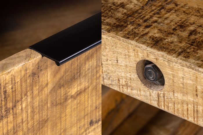 Bufet IRON CRAFT cu sertar pentru vin din lemn de mango, 175 cm [9]