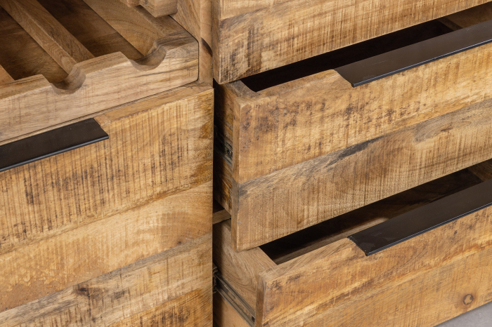 Bufet IRON CRAFT cu sertar pentru vin din lemn de mango, 175 cm [8]