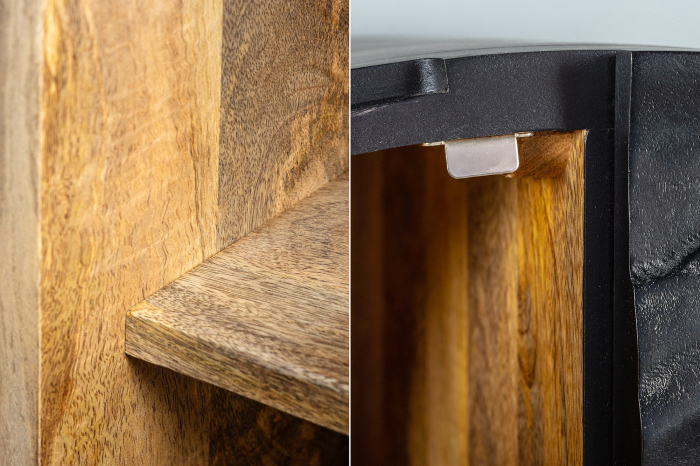 Bufet LION din lemn de mango negru, 140 cm [9]