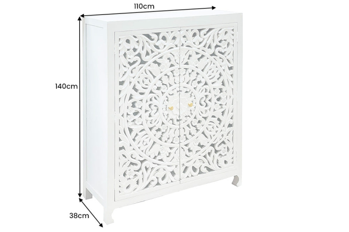 Bufet MARRAKECH din lemn de mango alb, 140 cm [10]
