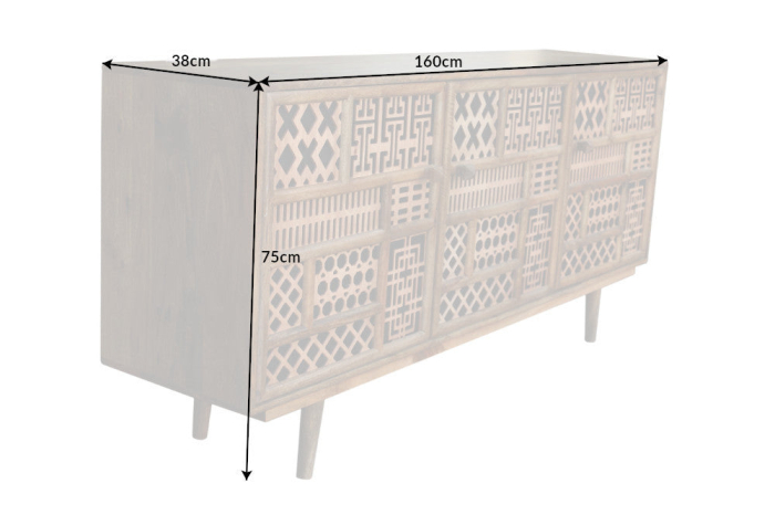 Bufet MARRAKESH 160 cm, lemn de mango natural [11]