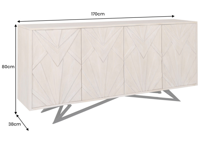 Bufet METROPOLITAN din lemn de mango alb, 170 cm [5]