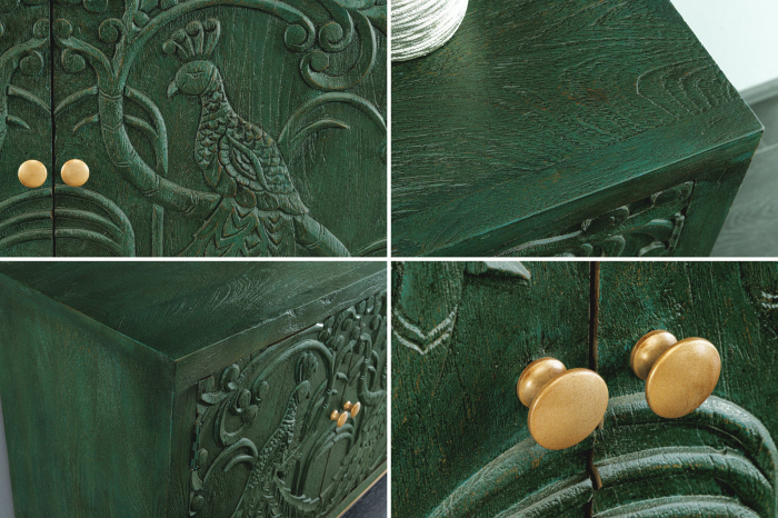 Bufet PEACOCK din lemn de mango verde, 175 cm [9]