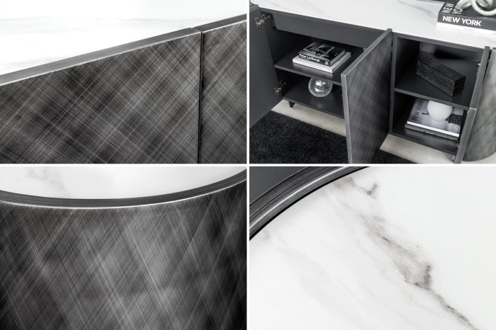 Bufet REFLECTION antracit cu blat ceramic, 150 cm [11]