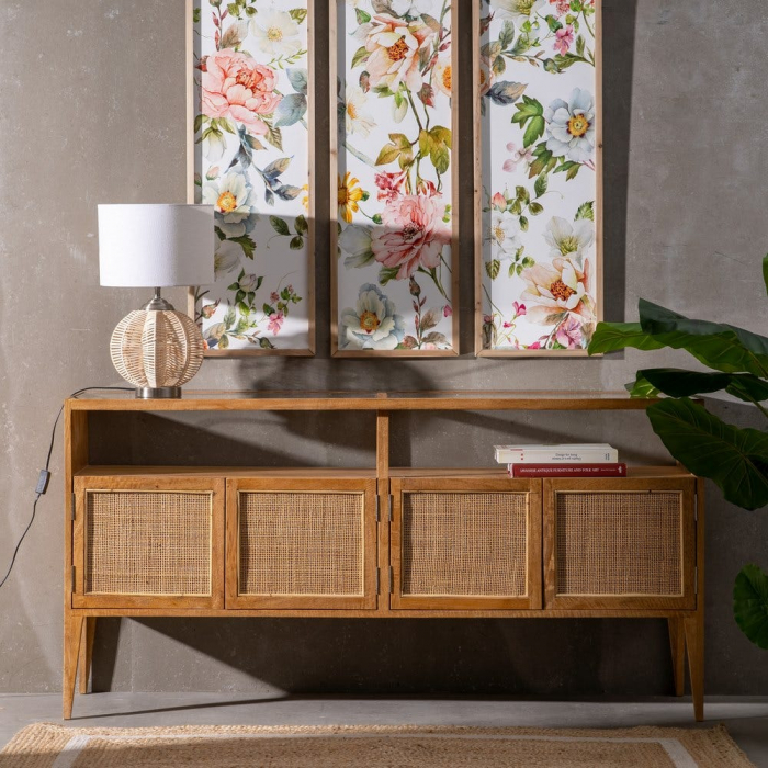 Bufet Sahara din lemn de mango și ratan  160 X 40 X 80 CM [2]