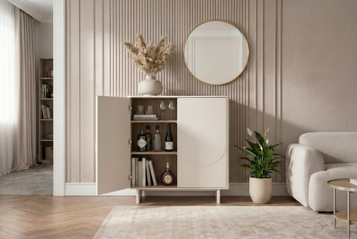 Bufet SAVOY 130 cm 3D cu blat din ceramică imitație de marmură albă [8]