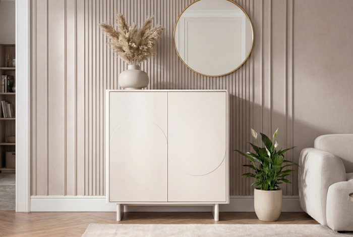 Bufet SAVOY 130 cm 3D cu blat din ceramică imitație de marmură albă [3]