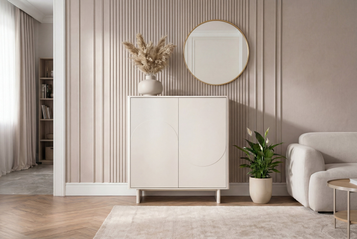 Bufet SAVOY 130 cm 3D cu blat din ceramică imitație de marmură albă [4]