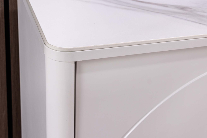 Bufet SAVOY 150 cm 3D albă cu blat din ceramică imitație de marmură albă [11]