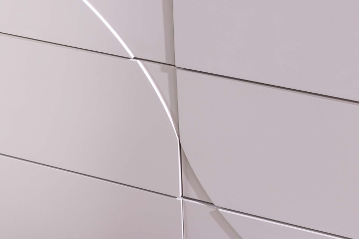 Bufet SAVOY 150 cm 3D albă cu blat din ceramică imitație de marmură albă [10]
