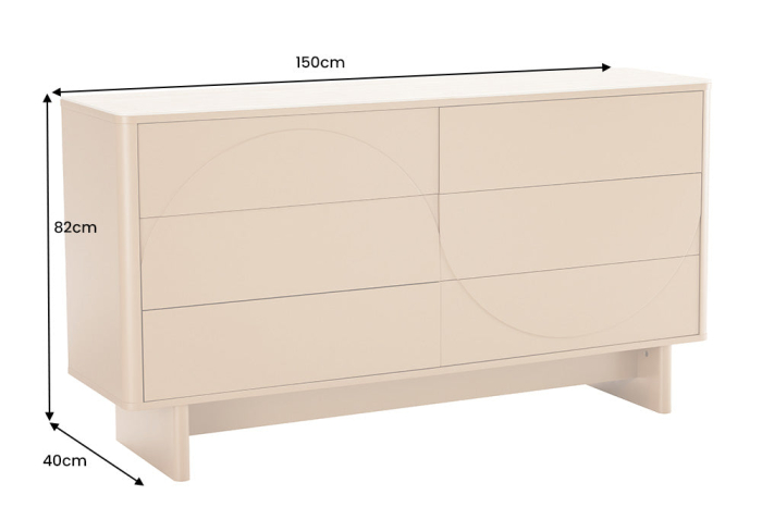 Bufet SAVOY 150 cm 3D natural cu blat din ceramică imitație de marmură travertin [11]