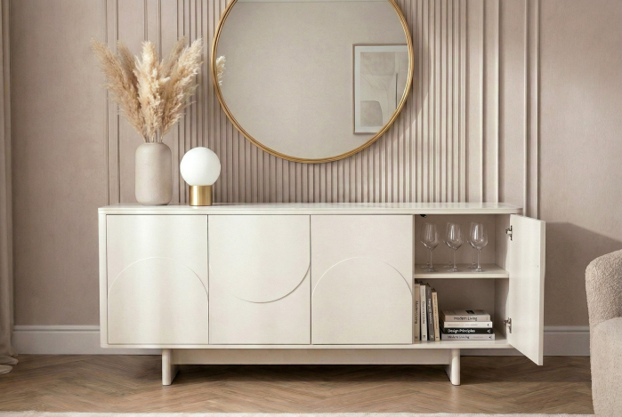 Bufet SAVOY 180 cm 3D cu blat din ceramică imitație de marmură albă [9]