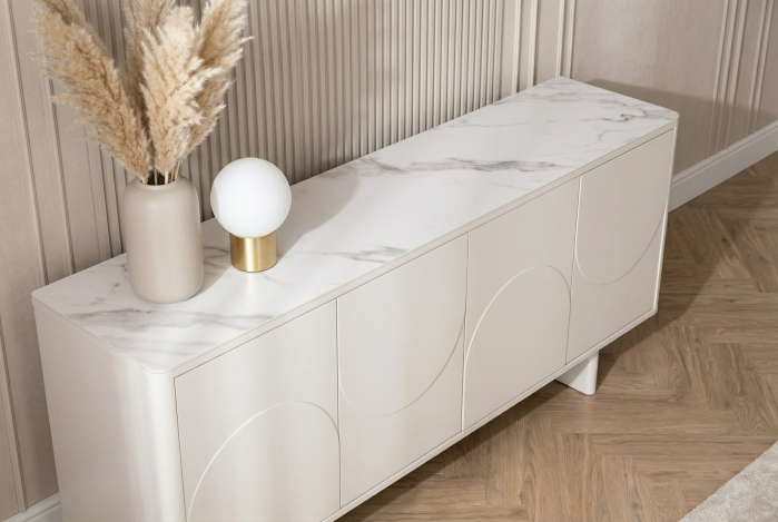 Bufet SAVOY 180 cm 3D cu blat din ceramică imitație de marmură albă [8]
