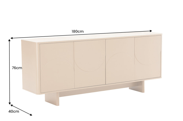 Bufet SAVOY 180 cm 3D natural cu blat din ceramică imitație de marmură travertin [14]
