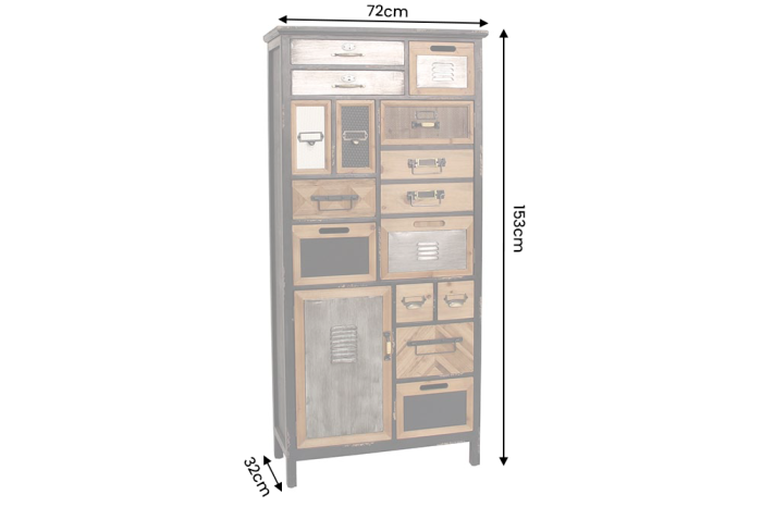 Bufet SECRETS 150 cm din lemn de pin, maro vintage natural [5]