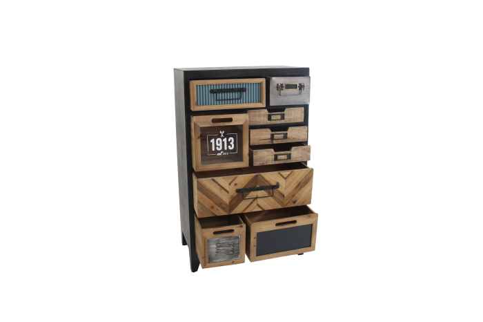 Bufet SECRETS 95 cm din lemn de pin, maro vintage [4]