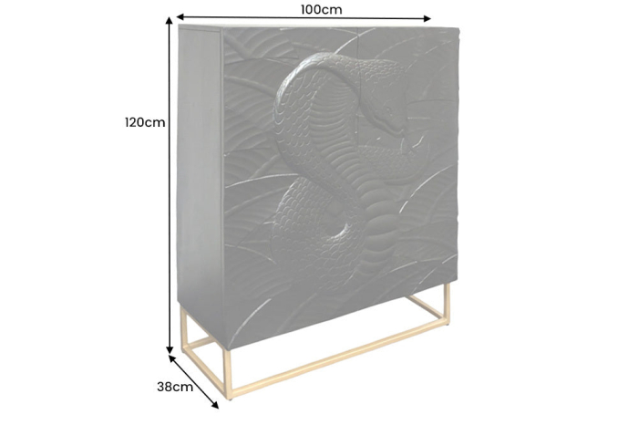 Bufet SNAKE din lemn de mango negru, 120 cm [2]