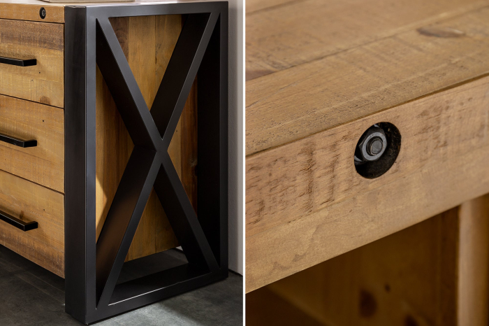 Bufet THOR din lemn de pin, 195 cm [11]