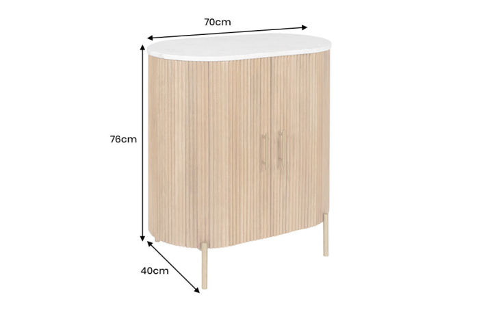 Bufet TRES CHIC din lemn de mango si blat din marmura, 70 cm [10]