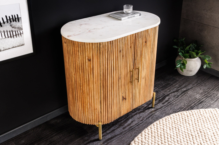 Bufet TRES CHIC din lemn de mango si blat din marmura, 70 cm [2]