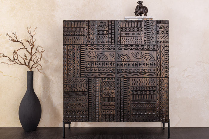 Bufet TRIBAL din lemn de mango maro, 120 cm [3]