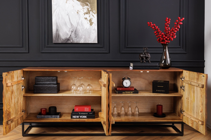 Bufet VULCANO din lemn de mango maro, 180 cm [10]