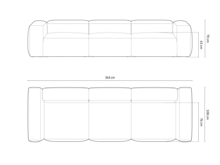 Canapea Bergamo cu tapițerie din țesătură structurală [7]