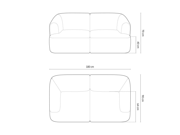 Canapea Campi cu tapițerie din catifea [7]