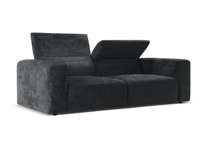 Canapea Cruz cu 3 locuri, tetiere reglabile si tapiterie din tesatura structurala, anthracite [1]
