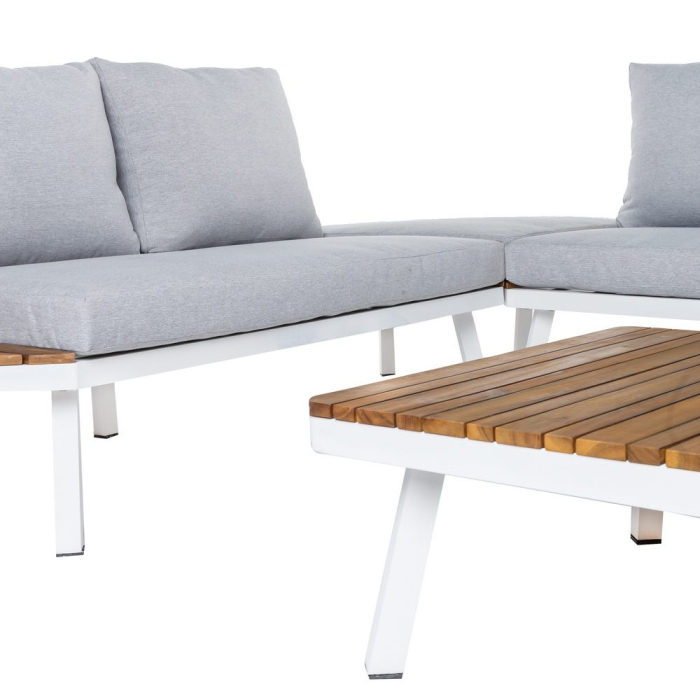 Canapea de exterior cu 2 locuri Saskia,cadru din aluminiu si lemn masiv de salcâm. 260 x 70 x 70 cm [4]