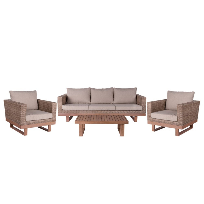 Canapea de exterior cu 3 locuri Patsy, din rattan si lemn. 220 x 89 x 64,50 cm [4]