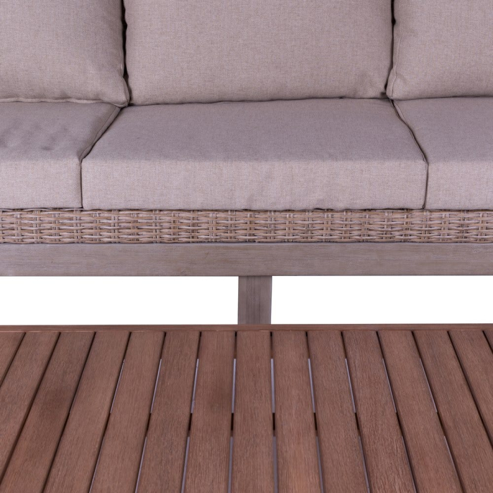 Canapea de exterior cu 3 locuri Patsy, din rattan si lemn. 220 x 89 x 64,50 cm [5]