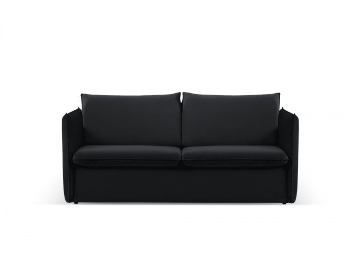 Canapea extensibila Agate cu 3 locuri si saltea inclusa, negru [1]