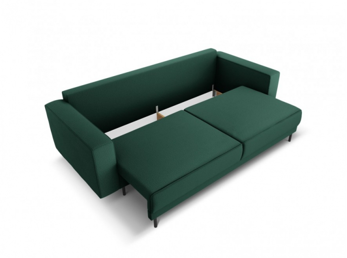Canapea extensibila Caro cu 3 locuri si tapiterie din tesatura structurala, verde [4]