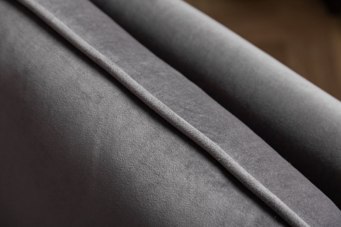 Canapea extensibila cu 3 locuri Boutique si tapiterie din catifea, gri [8]
