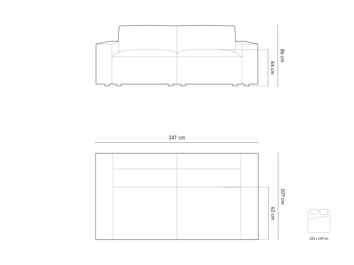 Canapea extensibila Jodie cu tapițerie din țesătură structurală [8]