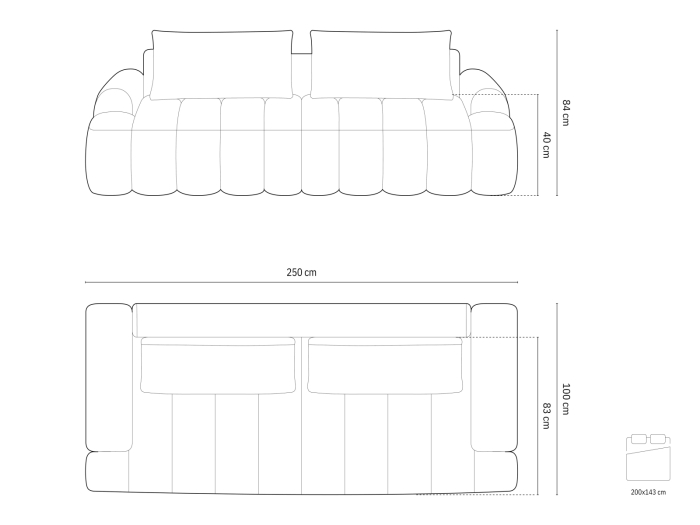 Canapea extensibila Kimi cu tapițerie din țesătură structurală [7]