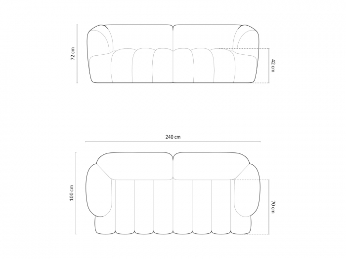 Canapea Harry cu 3 locuri si tapiterie din catifea [8]