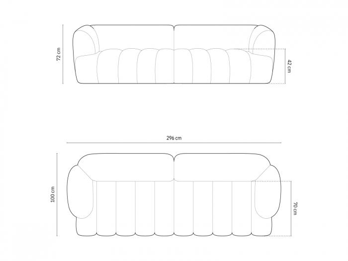 Canapea Harry cu 4 locuri si tapiterie din catifea [8]