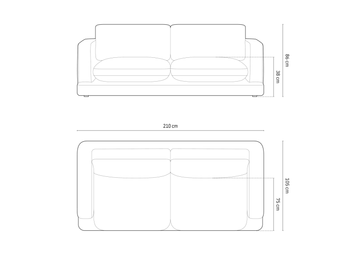 Canapea Ibiza cu tapițerie din țesătură structurală [6]