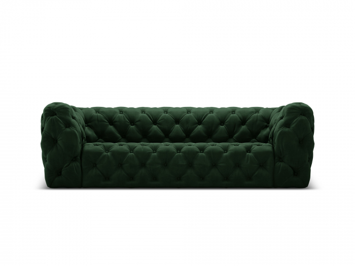 Canapea Chester cu 3 locuri si tapiterie din catifea, verde inchis [1]