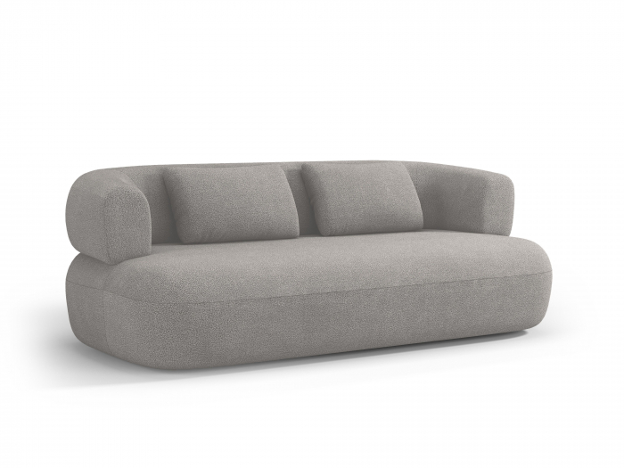 Canapea Jenny cu 3 locuri si tapiterie boucle, gri deschis [2]