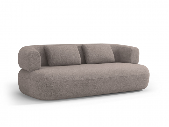 Canapea Jenny cu 3 locuri si tapiterie boucle, maro deschis [2]