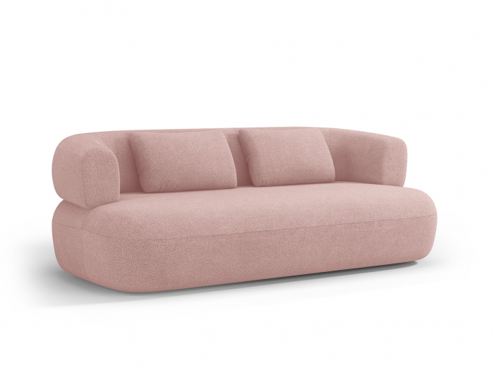 Canapea Jenny cu 3 locuri si tapiterie boucle, roz [2]