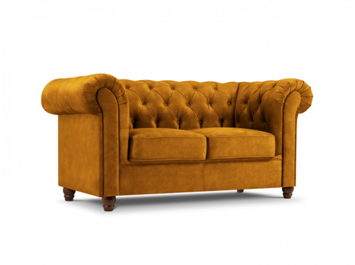 Canapea Lapis cu 3 locuri si tapiterie din catifea, gri [3]