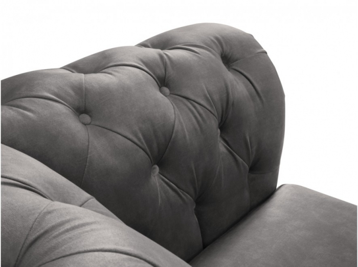 Canapea Lapis cu 3 locuri si tapiterie din catifea, gri [2]